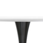 Table à manger ronde Bristol 40 pour 4 personnes avec plateau en bois MDF et base en acier noir, pour cuisine et salle à manger